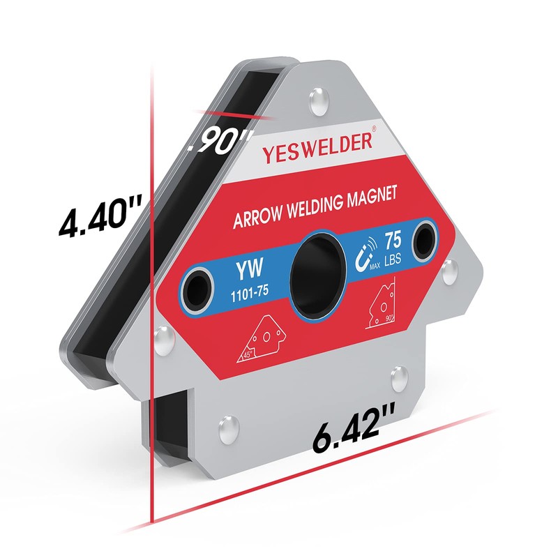 YESWELDER 75 LB Welding Magnet 2 Pieces of Magnetic Welding
