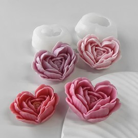 2 Pack Flower Resin Mold Flower Mold Rose Resin Mold Peony Resin Mold Clay Mold Jewelry Resin Casting Mold Craft Supplies 3D Mold Silicone Mold for Resin Casting Mold Candle Making Molds