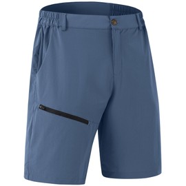 Tyhengta Walking Shorts Men Waterproof Hiking Outdoor Shorts Quick Dry Cycling Shorts Zip Pocket Summer Sport Fishing Shorts Grey Blue,M
