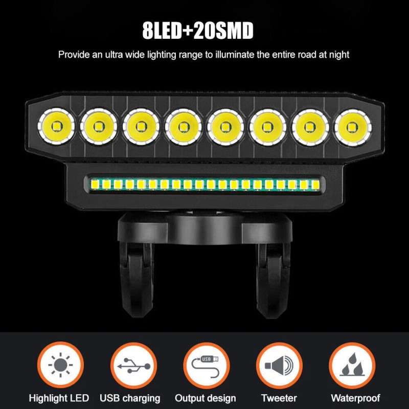 summer_home USB Rechargeable Bicycle Front Headlight Super Bright LED Bike