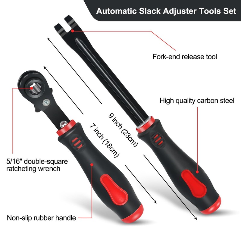 EXJIOTA Automatic Slack Adjuster Tools, 5/16" Brake Adjustment Tool Ratcheting
