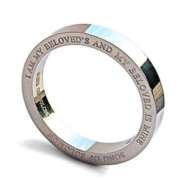 Song Of Solomon - I am my beloved's - Stainless Steel Band Ring size 6