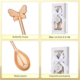 Sunch Craft 10 Boxes 20 Pcs Butterfly Tea Spoons for Wedding Favors Coffee Spoon Tea Party Souvenirs Bridal Baby Shower Guests Return Gift Individual Package (10)