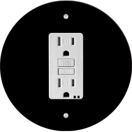 Sam Sandor - Black Design - Round Light Switch Plate Cover - GFI