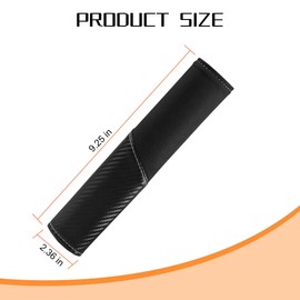 FALVFUN Car Seat Belt Cover, 2PCS Carbon Fiber & Suede Leather Soft Vehicle Seatbelt Strap Shoulder Pad, Breathable Auto Neck Cushion Protection Accessories, Universal Fit (Black)