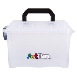 ArtBin 6815AG Mini Sidekick Tragetasche, tragbarer Kunst-und Handwerks-Organizer mit Griff, [1] Kunststoff-Aufbewahrungsbox, transparent, farblos