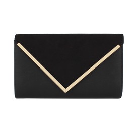 MEGAUK Women's Clutch Velvet Evening Bag Elegant Handbag Envelope Bag Clutch Bag with Chain for Wedding Prom Party, 07065 Black