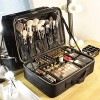 Maletín Maquillaje Cosmetiquera Con Divisor Ajustable Viaje Color Negro