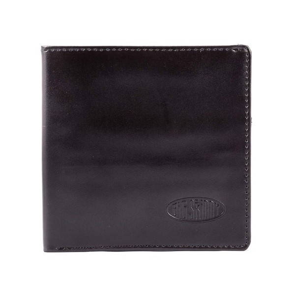 Big Skinny Men's RFID Blocking World Leather Bi-Fold Slim Wallet with Zippered Pocket, Holds Up to 25 Cards, Black