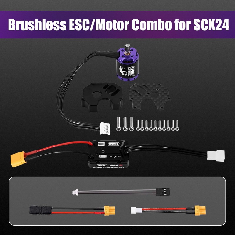 INJORA MBL32 G2 Waterproof Brushless ESC & 1721 Purple Viper