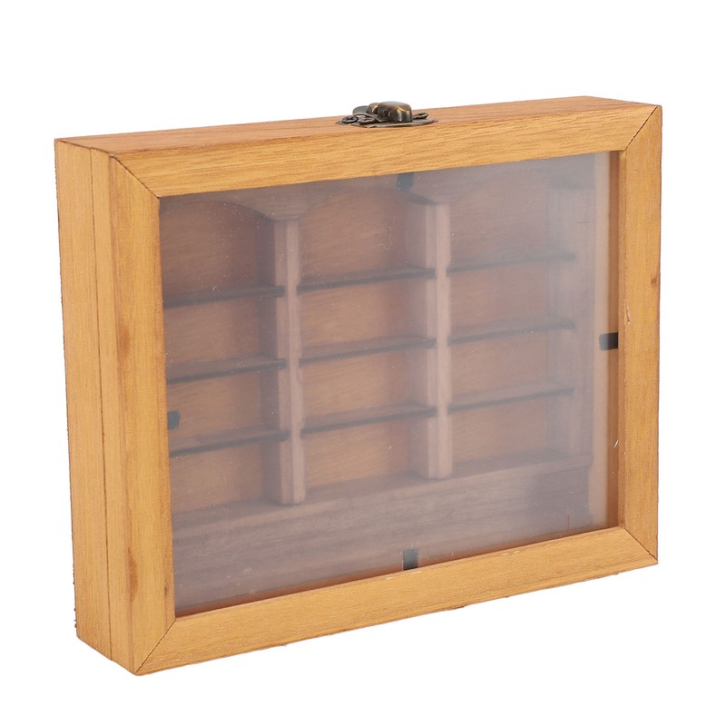 Miniature Wooden Bookshelf Anxiety Relief Multi Books Display Case Cabinet