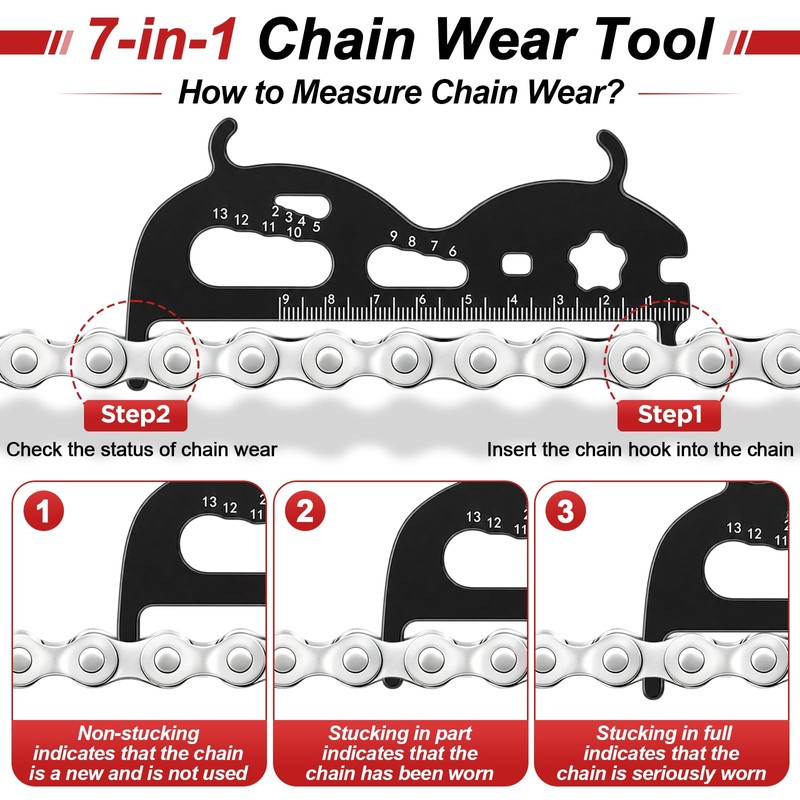 REJOECE Bike Chain Repair Tools Kit, Fit for Bicycles 6-12