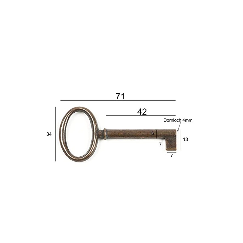 Furniture Key Antique Style Furniture Burnished Replacement Key Blank Patina