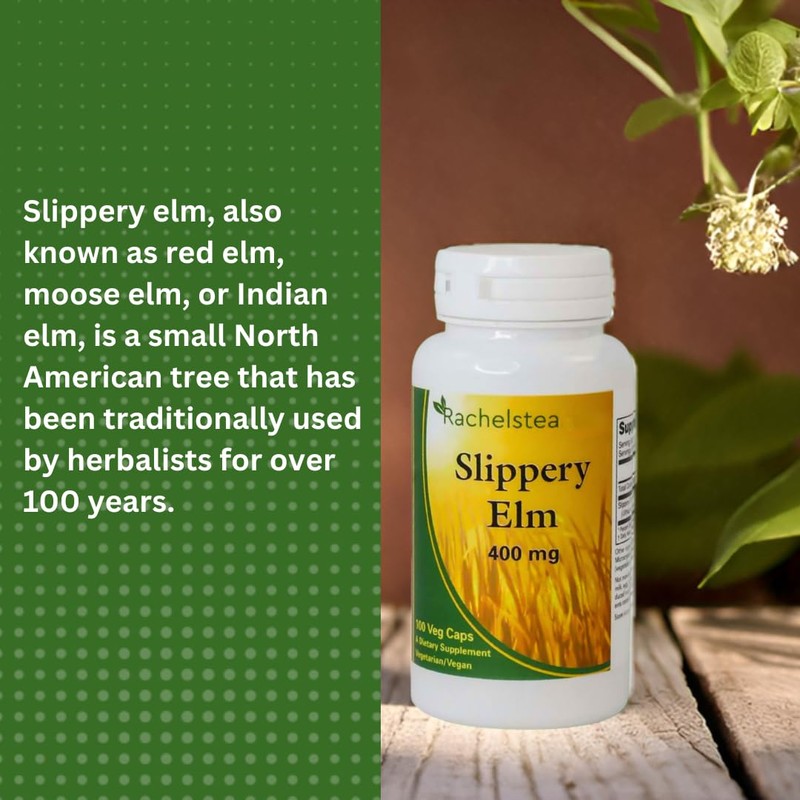 Slippery Elm: 400 Mg, 100 Capsules GI Coat Rachel's Tea