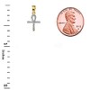 Exquisite 10k Yellow Gold Mini Diamond Ankh Cross Pendant