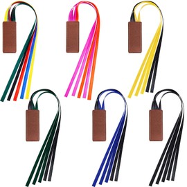 6 Pieces Bible Ribbon Bookmark Multi Ribbon Page Marker Leatherette Bookmark for Books(Classic Color)
