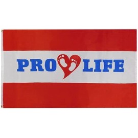 3x5 Pro Life Red White Premium Quality 100D Woven Poly Nylon 3'x5' Flag Banner