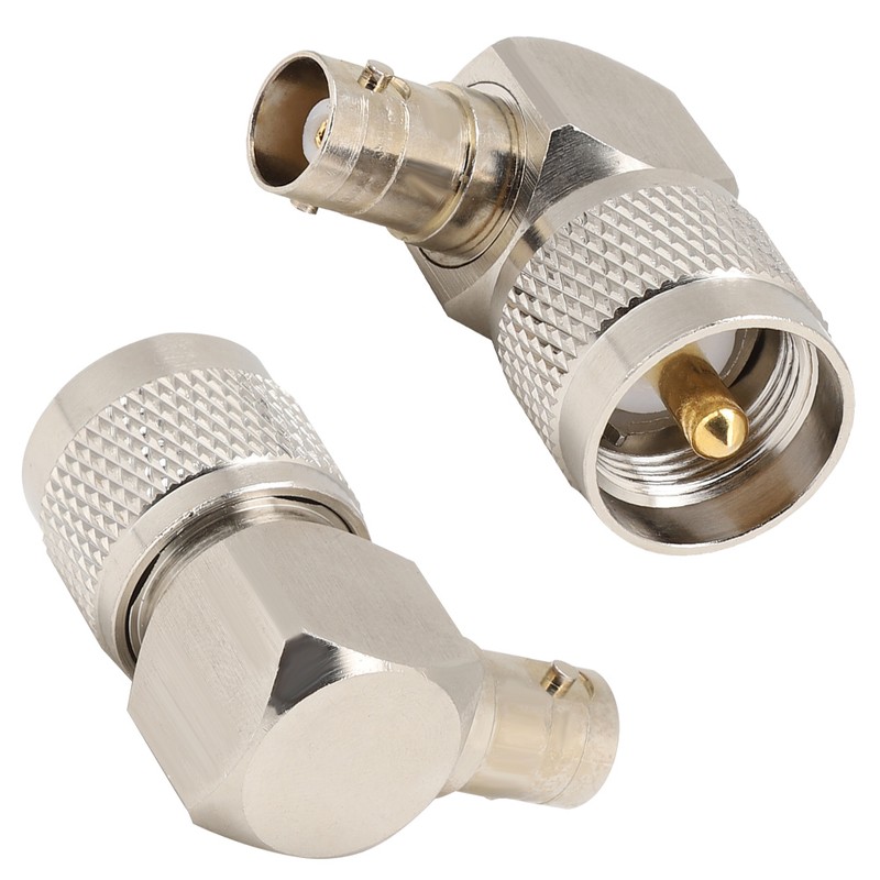 2PCS UHF Male PL-259 to BNC Female Adapter 90 Degree