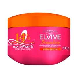 LOral Paris Dream Liso Mascarilla Capilar, 300gr. Ideal para cabello con frizz, liso 72h efecto keratina, tratamiento intensivo que alinea y reduce 1 
