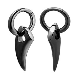 DEWGEM Dangle Ear Gauges Hangers for Ear Tunnels Stainless Steel Ear Weights Ear Stretching Kits Dangling Gauges Ear Plugs for Women Size 6G 4G 2G 0G 00G (Black)