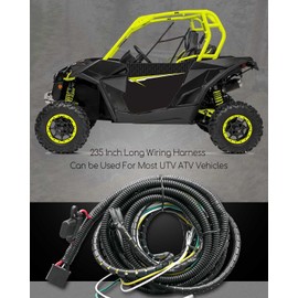 UTV ATV Turn Signal Kit, Street Legal Kit with Toggle Switch Horn Wiring Harness USB Charge Flasher Relay E-Stop Switch LED, Fits for Pioneer Can-Am Polaris RZR Arctic Cat CFMoto Kawasaki