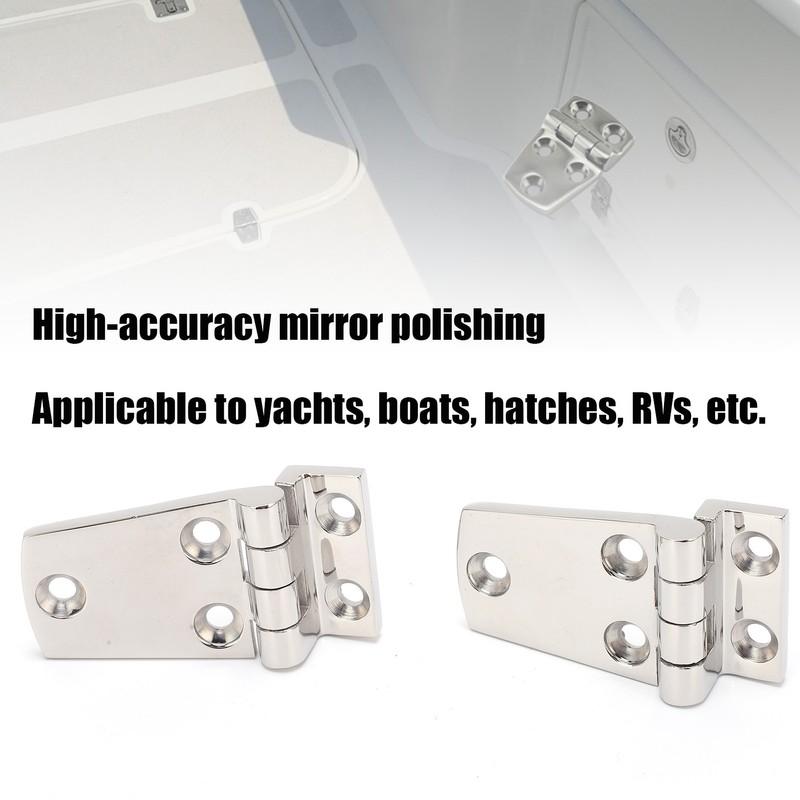 2Pcs Boat Hinges Stainless Steel Ship Door Durable Polishing AntiRust