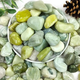 YISZM 20lbs Jade River Rocks, 1-2 Inch Natural Pebbles for Indoor Plants, High Polished Decorative Stones Vase Filler Fish Tank Aquariums Landscaping Garden Outdoor and Indoor DIY