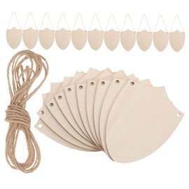 DOITOOL Handmade Wooden Shield Cutouts 30pcs Unfinished Wood Slices for DIY Decor for Boys and Girls Room Office Craft Wood Sign