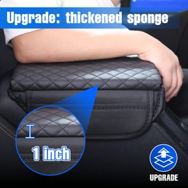 BEEGROW Center Console Armrest Cover for Ford Bronco Accessories 2021 2022 2023 2024 2025 2/4-Door with Leather Side Pockets Interior Accessories Prevent Scratching