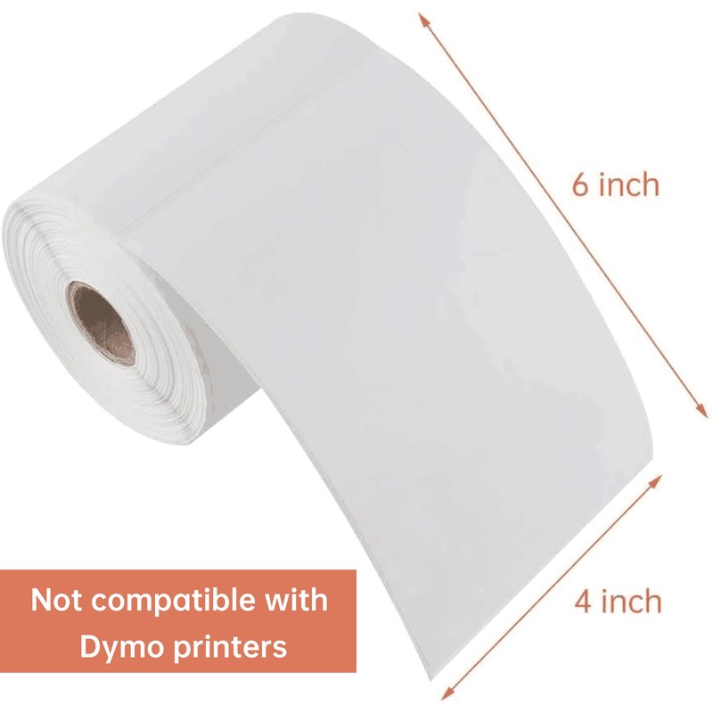 L LIKED 2500 PCS 4"x 6" Thermal Shipping Labels, White