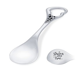 Roll Over Image to Zoom in AMBEDORA Small Spoon for a Boy or a Girl, Sterling Silver Gloss, Silver Spoon with Engraving
