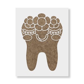 Tooth with Flower Crown Stencil - Stencils for Wood, Wall Art, Drawing Stencils, DIY Craft, Stencil Designs