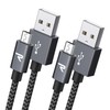 RAMPOW Cables Micro USB (6.6FT/2M, Black, 2)