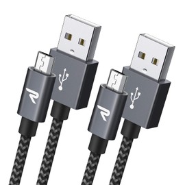 RAMPOW Cables Micro USB (6.6FT/2M, Black, 2)