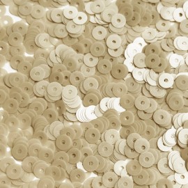 SequinsUSA 5mm Flat Sequins Beige Nude Cream Transparent Glossy Matte Reversible Med Hole