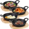Sliner 4 Sets Mini Cast Iron Skillet Small Cast Iron