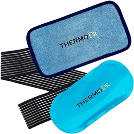 ThermoDR Ice Packs - Gel Ice Pack with Soft Fleece Pouch & Adjustable Straps for Hot & Cold Use - Waterproof, Microwavable Ice Pack for Knees, Back & Neck - Warm & Cold Compress by ThermoDr - Single Pack