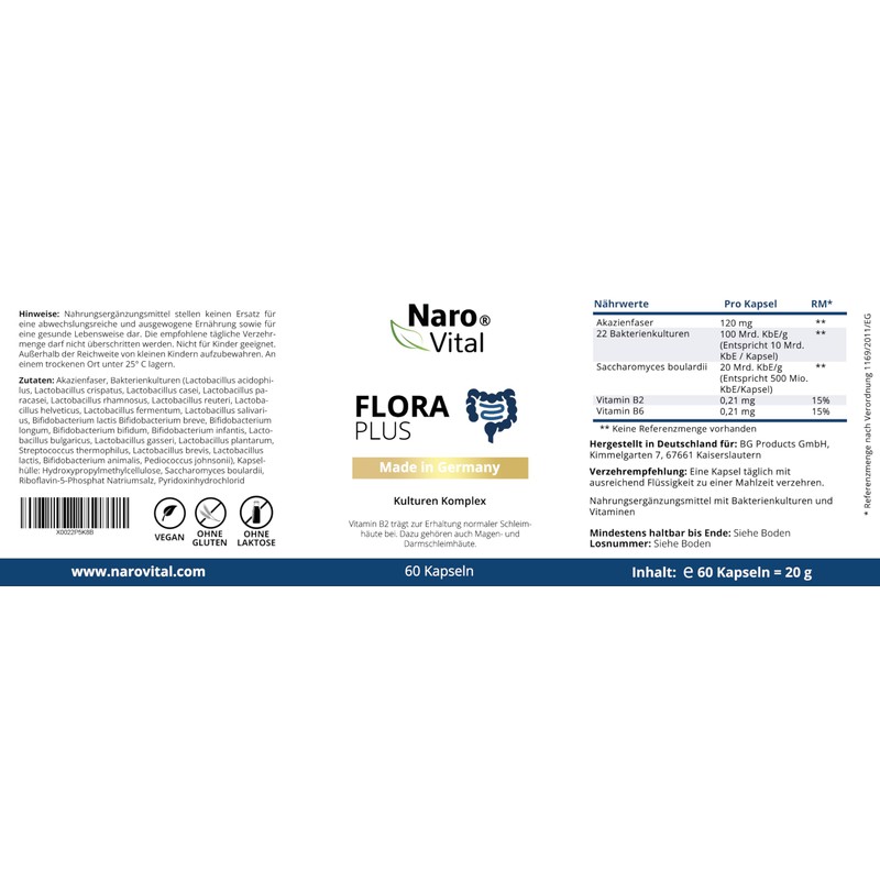 Flora Plus - Intestinal Treatment Probio Cultures Complex with 23