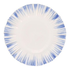 Vietri Bari Blue and White Small Round Platter - 12" Stoneware Food Tray, Italian Serving Dish