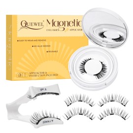 Wiederverwendbare, natürliche, magnetische falsche Wimpern mit Applikator, kein Kleber erforderlich, einfach anzubringen und zu entfernen, magnetische Wimpern mit Anleitung (K-1 Paar)