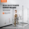 12 Ft Dust Barrier Poles with 4 Telescoping Sections Convenient