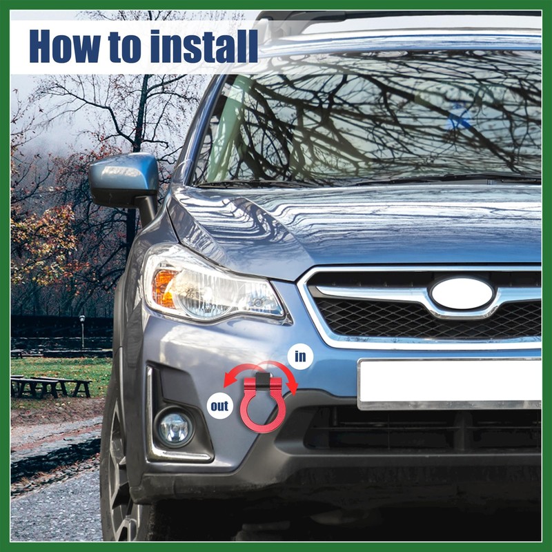 Motoforti Red Car Front Bumper Trailer Ring Eye Towing Tow