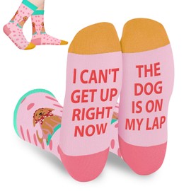 Dog Lovers Socks Gifts, Novelty Socks I CAN'T GET UP, Fluffy Socks, Soft Funny Animal Socks for Mothers Day, Valentines, Easter, Christmas Birthday Gift
