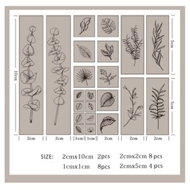 22 Pieces Wooden Printing Stamp Set, Wood Rubber Stamp, Vintage Flower and Plants Patterns Decorative Wood Mounted Rubber Stamps for DIY Craft, Letters Diary and Craft Scrapbooking