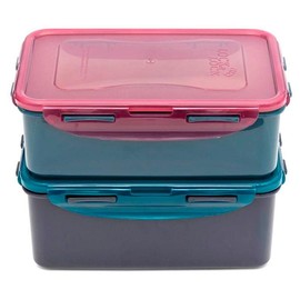 Lock & Lock HPL817HS2RCL Eco Friendly Food Storage Container Set, BPA Free, Dishwasher and Freezer Safe, Polypropylene, Random, 1.4l and 1l, Set of 2
