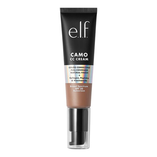 e.l.f. Camo CC Cream | Color Correcting Full Coverage Foundation with SPF 30 | Deep 540 N | 1.05 Oz (30g)
