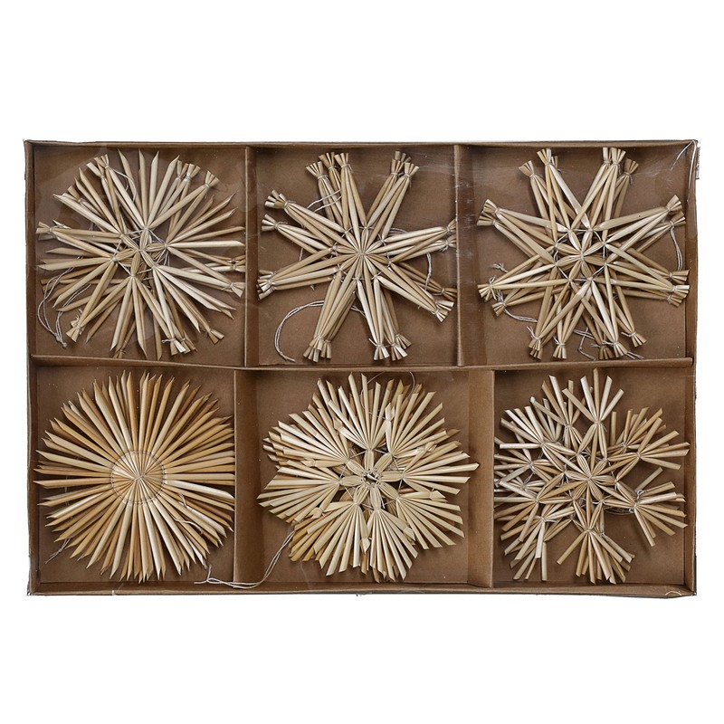 Straw Stars, Straw Decoration, Set of 18 Stars, Straw Diameter