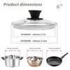 6" Tempered Glass Pan Lid with Steam Vent, Thickened to