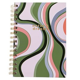 Graphique Hardbound Spiral Journal | Groovy Notes Design | Premium Paper | Notebook | Diary | Lists | Record Month and Date | Great Gift | 160 Ruled Pages | 6.25” x 8.25”