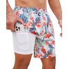 Milin Naco Mens Swim Trunks 7" Quick-Dry Swim Shorts with